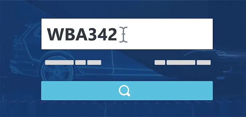 VIN number entry box