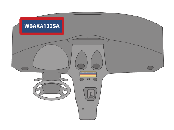 VIN location: under the driver’s side window